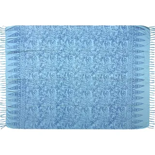 Wogeka Sarong – Blickdichtes luftiges Strandtuch in Blau Hellblau für Damen & Herren als Pareo Wickelrock Cover Up Strandkleid Wrap für den Strand 56