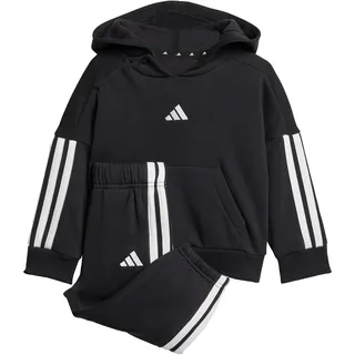 adidas Unisex Baby Essentials Hooded Jogger Track Suit, black/white, 12-18 Months