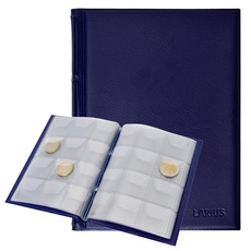 Münzenalbum Münzalbum für 120 Stück 2 Euro Münzen, Gedenkmünzen Aufbewahrung (Blau)