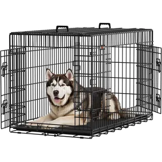 Songmics Hundekäfig XXL 122 x 74,5 x 80,5 cm Schwarz