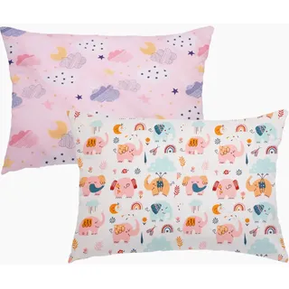 Kinder Kissenbezug 2 Stück, 100% Baumwolle Baby Kissenbezu, 40x60 cm Kissenbezug Weich Atmungsaktiv für Jungen Mädchen Bettwäsch Babykissen Bezug mit Umschlag