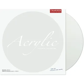 THAKKER Acrylic Mat Satin White - Plattentellerauflage aus satiniertem Acrylglas - Weiß | 300 mm Durchmesser | für 12' Plattenteller