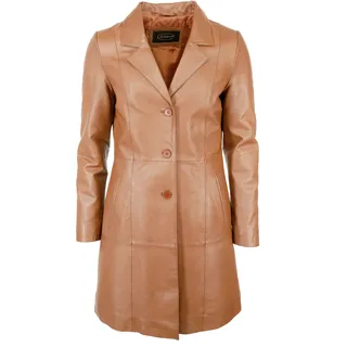 Kurzmantel JCC "Ledermantel IK14-2", Damen, Gr. 44, braun (cognac), Obermaterial: 100% Lammnappaleder LANA. Futter: 100% Polyester PES., Mäntel Kurzmantel