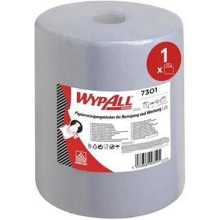 Kimberly-Clark WypAll L20 Reinigungs- und Wartungspapier 7301, 2-lagige blaue Wischrolle, mit Airflex-Technologie, extra-breite Wischtücher in Großrollenformat, 1 Rolle x 500 Papierwischer (insges. 500 Wischtücher)