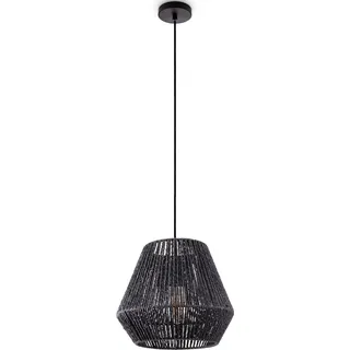 Paco Home Hugo Diego 1-flg. Ø 32 cm schwarz Rattan Optik Papier
