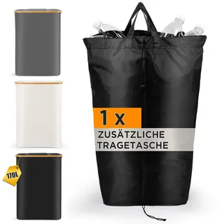 SOUTHGATE pfandflaschen sammelbehälter 2 Fächer, Leergut-Sammler, Klappdeckel mit Silikon-Dichtung, 2 waschbare Taschen mit Kordelzug, faltbar 4 cm, für Küche & Abstellraum,1 Stück, 170L