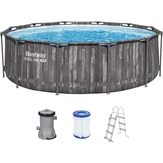 BESTWAY Steel Pro MAX Frame Pool-Set Ø 366 x 100 cm inkl. Filterpumpe
