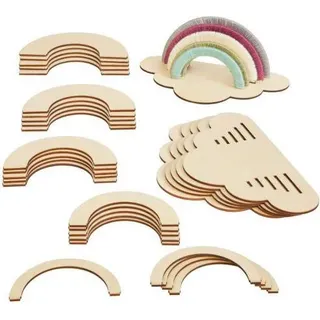 Colorations Holz Bastel Regenbogen Set - 6 Stück kreatives Spielzeug
