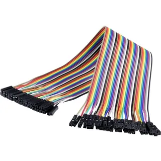 Renkforce Drahtbrücken-Buchse - Drahtbrücken-Buchse 30 cm Flachkabel, Elektronikkabel + Stecker, Mehrfarbig