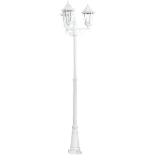 EGLO Außenleuchte Aluguss und Glas H 220 cm 3 flammig IP44 weiß