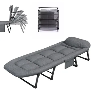 MAGIC SELECT Hängematte Campingbett.Gepolstertes Campingbett. Klappbares Campingbett. Feldbett. Reisebett mit Kissen, Tasche. Baumwolle und Leinen. Carbon-Ansatz (200 x 63 cm).
