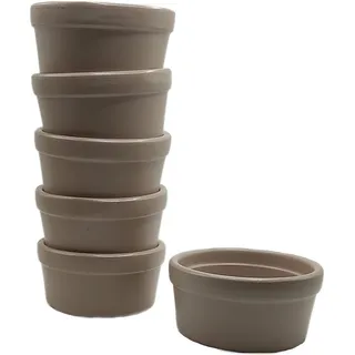 ToCi Mini Tapas Schalen - Snackschalen & Dipschalen für Chips Saucen Süßigkeiten - Knabberschalen Raclette - kleine Schälchen aus Keramik - ideal für Antipasti Meze oder Kahvalti... (taupe)