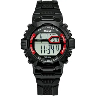Scout The Digi 280308000 Kinderuhr 0 mm Gehäuse schwarz Silikonarmband schwarz