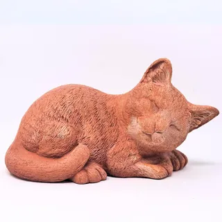 Toocook Handgefertigte Katze aus Terrakotta für Gartenmöbel, einzigartige Dekoration, wetterfest (Katze)