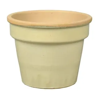 Pflanztopf FloraSelf Keramik glasiert Ø 34 cm H 26,5 cm vanille