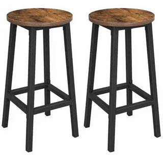 Boxxx Barhocker-Set , Braun, Schwarz , Metall, Holzwerkstoff , Recyclingholz , Schichtholz , eckig , 32x65x30 cm , Typenauswahl, abwischbar , Esszimmer, Barmöbel, Barhocker