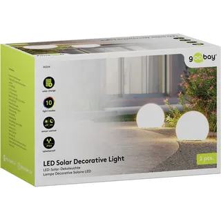 Goobay 2er-Set LED-Solar-Dekoleuchte Kugel, 20 cm, Größe M, RGBW