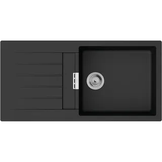 Hansgrohe S520-F480 rechts Einbauspüle Granit schwarz Handbetätigung 980 x 480 mm