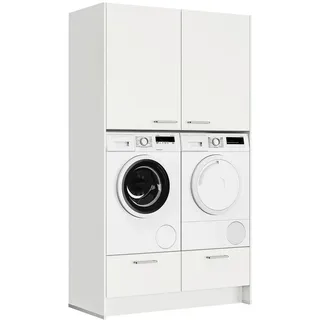 Nobilia Waschmaschinenschrank , Weiß , Metall , 123.2x216.6x58.3 cm , Blauer Engel, Pefc, Goldenes M, Made in Germany, DGM-Klimapakt , Waschküche, Waschmaschinenschrank