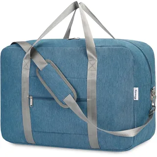 Narwey Handgepäck Tasche für Flugzeug Faltbare Reisetasche Damen Weekender Bag Sporttasche Damen Herren Handgepäck Koffer Groß 40L(Navy blau)