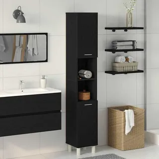 vidaXL Badezimmerschrank Schwarz Eichen-Optik 30 x 30 x 179 cm - Schwarz
