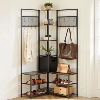 Vevor Eckgarderobe 180 cm Rustikales Braun