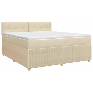 Boxspringbett mit Matratze Creme 160 x 200 cm Stoff - Creme