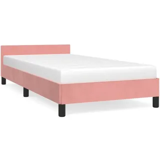 vidaXL Bettgestell mit Kopfteil ohne Matratze Rosa 90x200 cm Samt - Rosa