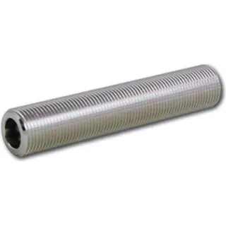 Gewindestutzen, Gewinderohre - mit beidseitigem Einstich, G 5/8“, Innen Ø 7 mm, L=40 mm, Edelstahl - Silber