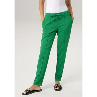 Aniston CASUAL Schlupfhose in strukturierter Jersey-Qualität, grün