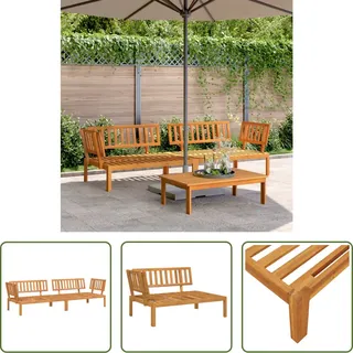 The Living Store Garten-Ecksofas aus Paletten 2 Stk. Massivholz Akazie - Braun