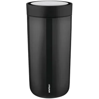 Stelton To-Go Click | Thermobecher, doppelwandige Isolierflasche - Rostfreier, auslaufsicherer Kaffeebecher/Teebecher mit Smart-Click-Deckel - Heiße & kalte Getränke - 0,4 Liter, Black