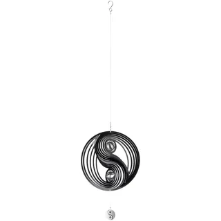 Gilde Windspiel Yin Yang Ø 38 cm Schwarz
