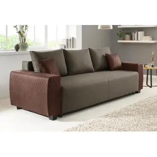 OTTO home Schlafcouch Mikrofaser 2-Sitzer Braun