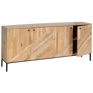 Mendler Sideboard HWC-L95, Kommode Schrank Anrichte, Massiv-Holz Mango 79x176x42cm MVG-zertifiziert, natur