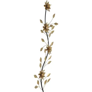 EGLO LIVING Wanddeko Chikuma, elegantes 3D Wandbild im Blatt-Design | Wandobjekt aus Metall in Messing und Schwarz, Wand Deko für Wohnzimmer und Schlafzimmer, Wanddekoration 30 x 98,5 cm