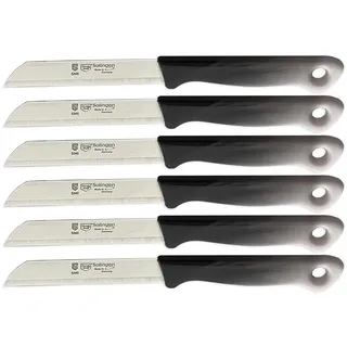 SMI Solingen Messer Set 6 Teile - Gemüsemesser, Schälmesser, Obstmesser, Küchenmesser, Allzweckmesser mit Wellenschliff - Kleine Kneipchen & Kartoffelmesser - Germany Messer (Schwarz-Weiß)
