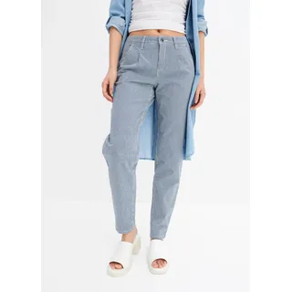 bonprix Loose-fit-Jeans Loose-Fit-Schnitt, mit Streifen-Design, in verschiedenen Größen, blau denim, weiß denim gestreift