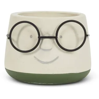 Abbott Collection Home 27-IQ-561-SM Pflanzgefäß mit Gläsern, Elfenbein/Grün