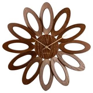 Karlsson Wanduhr , Braun , Holz , 40x40x4 cm , Dekoration, Uhren, Wanduhren