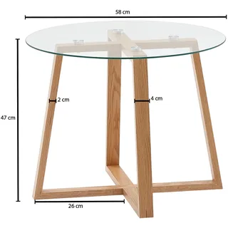 Wohnling Couchtisch Braun Eiche 58 x 58 x 47 cm
