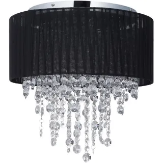 Relaxdays Deckenlampe Schwarz Kristall 5-flammig , Multicolor , Kunststoff, Metall, Textil , G9 , 40x39x40 cm , Lampen & Leuchten, Innenbeleuchtung, Hängeleuchten, Pendelleuchten