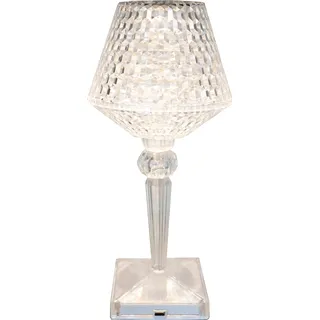 Tischlampe kabellos mit Akku Touch Dimmer Kristall Tischleuchte Dimmbar 28070 - Transparent