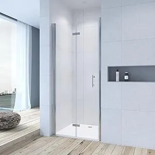 akhan Faltbare Duschtür Nischentür 90 x 195 cm 6 mm ESG Sicherheitsglas