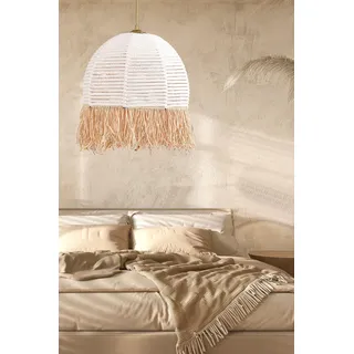 Opviq Elegant Bohemian Chandelier, White Plastic Body, 30 cm Diameter, 80 cm Height, E27 Socket, Max 40W | Perfect for Country & Modern Decor