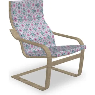 ABAKUHAUS marokkanisch Poäng Sessel Polster, Vibrant Moderner Orient, Sitzkissen mit Stuhlkissen mit Hakenschlaufe und Reißverschluss, Rosa Sea Green - Rosa