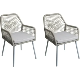 Mendler HWC-O12 Gartenstuhl 54 x 54 x 81 cm grau 2 St.