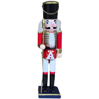 DRW Geschweißter Nussknacker aus Blei aus Holz mit Trommel 10 x 8 x 38 cm, bunt, 10x8x38 cm