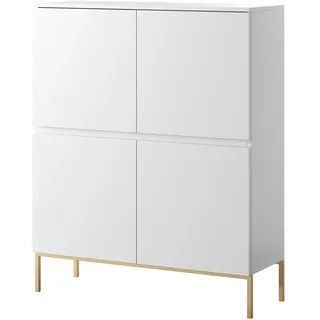 Selsey Highboard Weiß Goldene Beine Bemmi - Sideboards, Highboards