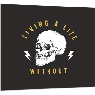 GLASPLATTE FÜR KÜCHE 65x60 Totenkopf